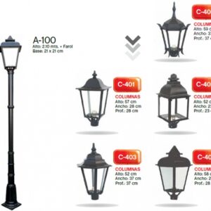 060 Columna A-100 Simple con Farol C-400