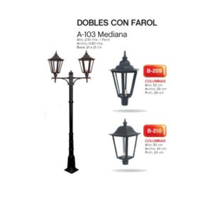 089 Columna Doble A-103 Con Farol B-209